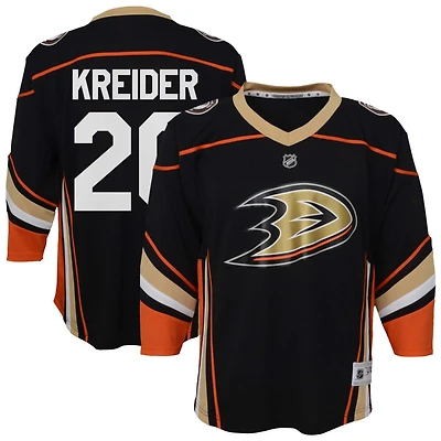 Chris Kreider Youth  Black Anaheim Ducks Home Replica Custom Jersey