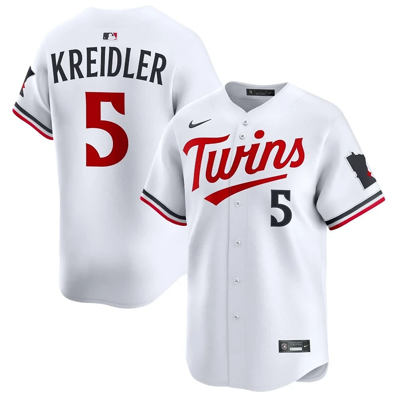 Ryan Kreidler Men's Nike White Minnesota Twins Home Limited Custom Jersey