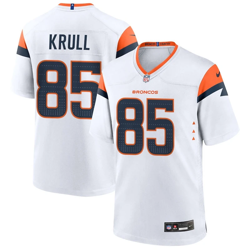 Lucas Krull Men's Nike  White Denver Broncos Mile High Collection Custom Game Jersey
