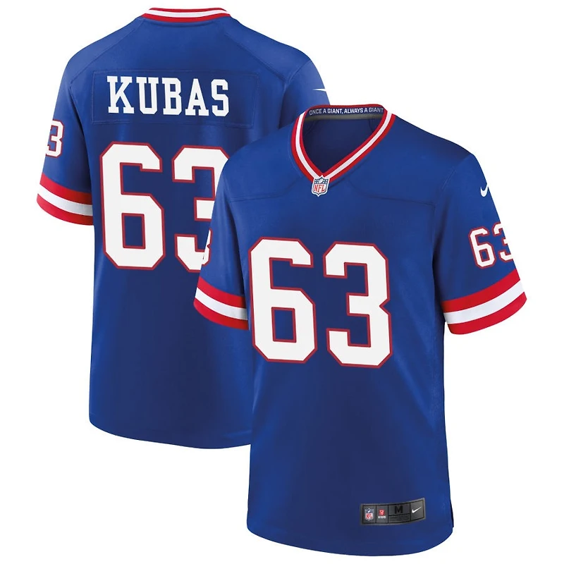 Jake Kubas Men's Nike Royal New York Giants Classic Custom Game Jersey