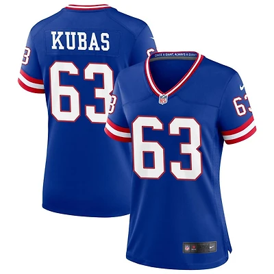 Jake Kubas Women's Nike Royal New York Giants Classic Custom Game Jersey
