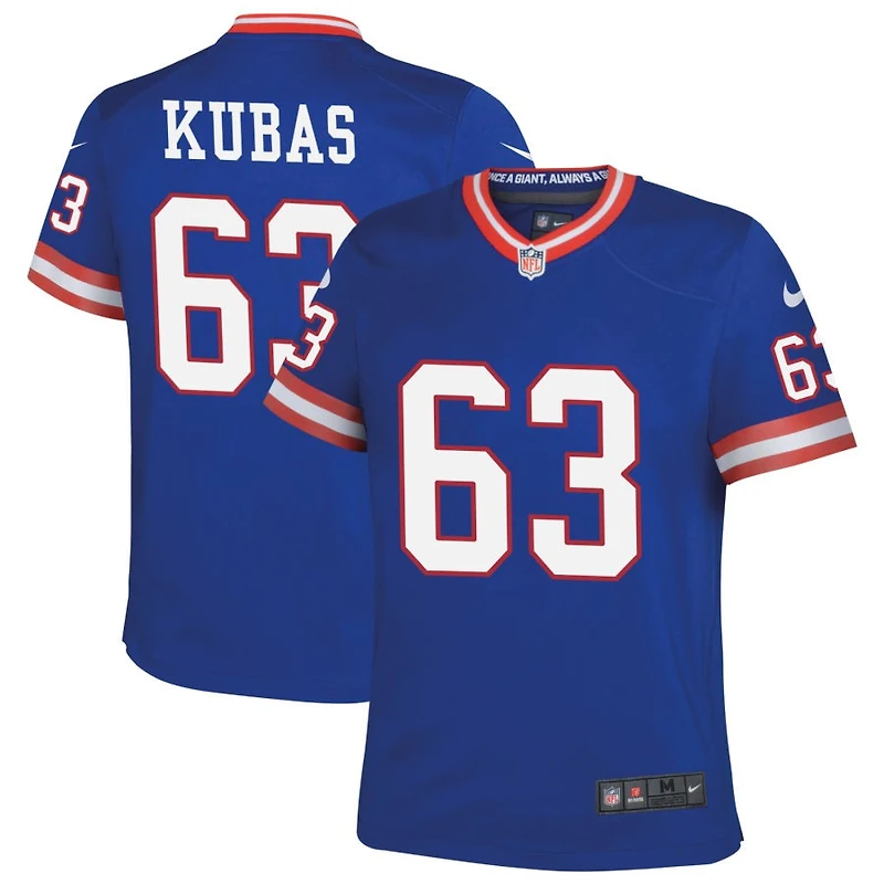 Jake Kubas Youth Nike Royal New York Giants Classic Custom Game Jersey