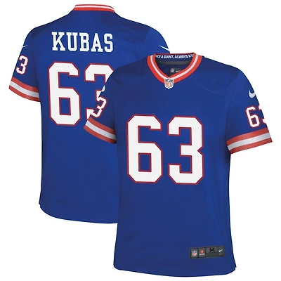 Jake Kubas Youth Nike Royal New York Giants Classic Custom Game Jersey