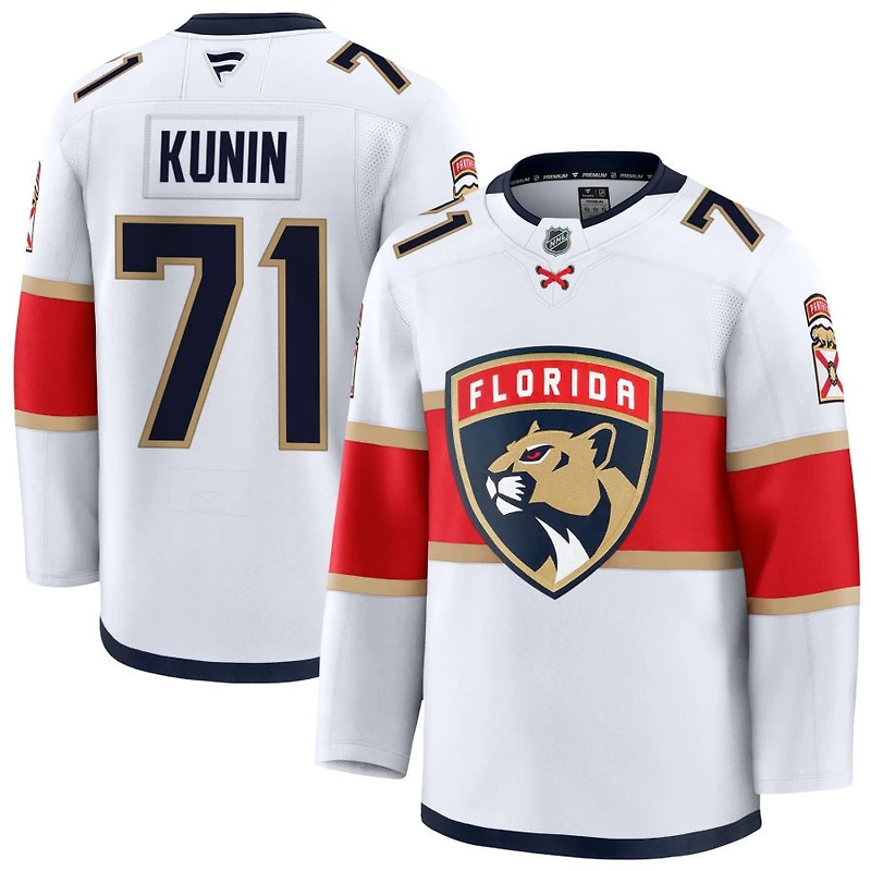 Luke Kunin Men's Fanatics White Florida Panthers Away Premium Custom Jersey
