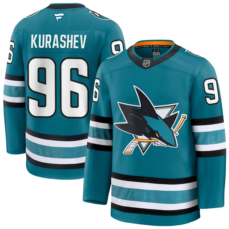 Philipp Kurashev Men's Fanatics Teal San Jose Sharks Home Premium Custom Jersey