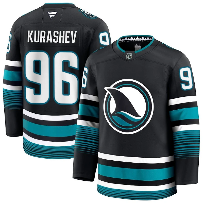 Philipp Kurashev Men's Fanatics Black San Jose Sharks Alternate Premium Custom Jersey