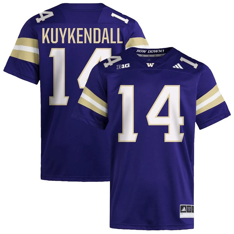 Shea Kuykendall Men's adidas  Purple Washington Huskies NIL Pick-A-Player Home Premier Football Jersey