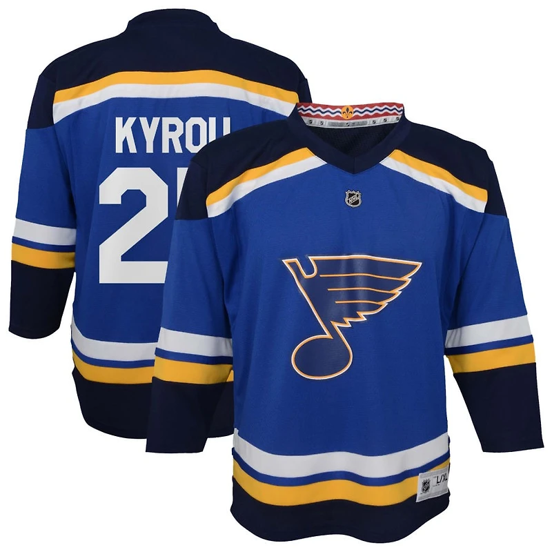 Jordan Kyrou Youth  Blue St. Louis Blues Home Replica Custom Jersey