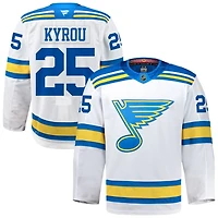 Jordan Kyrou Men's Fanatics White St. Louis Blues Away Authentic Pro Custom Jersey