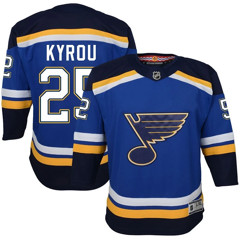 Jordan Kyrou Youth Blue St. Louis Blues Home Premier Custom Jersey