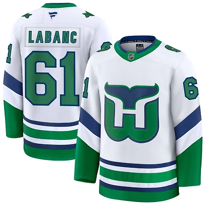 Kevin Labanc Men's Fanatics White Carolina Hurricanes Throwback Premium Custom Jersey