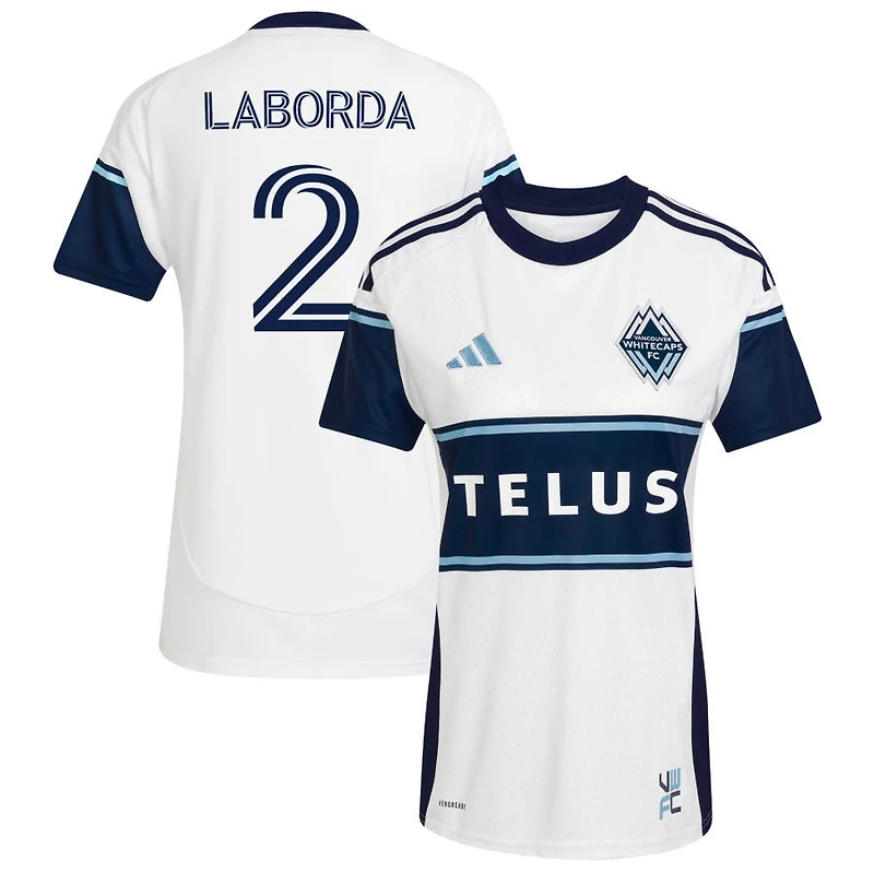 Mathias Laborda Women's adidas  White Vancouver Whitecaps FC 2025 The Peak Replica Custom Jersey