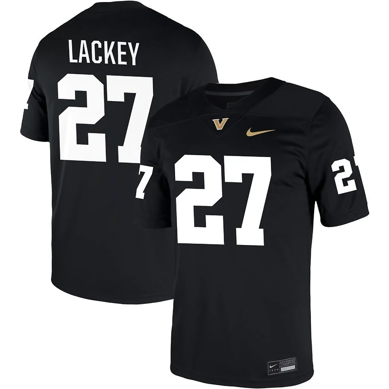 Jaylin Lackey Men's Nike Black Vanderbilt Commodores NIL Pick-A-Player Game Jersey