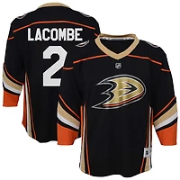 Jackson LaCombe Youth  Black Anaheim Ducks Home Replica Custom Jersey