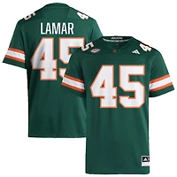 Braylon Lamar Men's adidas  Green Miami Hurricanes NIL Pick-A-Player Alternate Premier Football Jersey