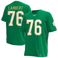 Guerby Lambert Men's Under Armour Kelly Green Notre Dame Fighting Irish Alternate NIL Pick-A-Player Replica Football Jersey