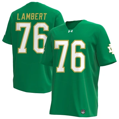 Guerby Lambert Men's Under Armour Kelly Green Notre Dame Fighting Irish Alternate NIL Pick-A-Player Replica Football Jersey