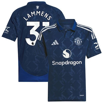 Senne Lammens Youth adidas  Navy Manchester United 2024/25 Replica Custom Jersey