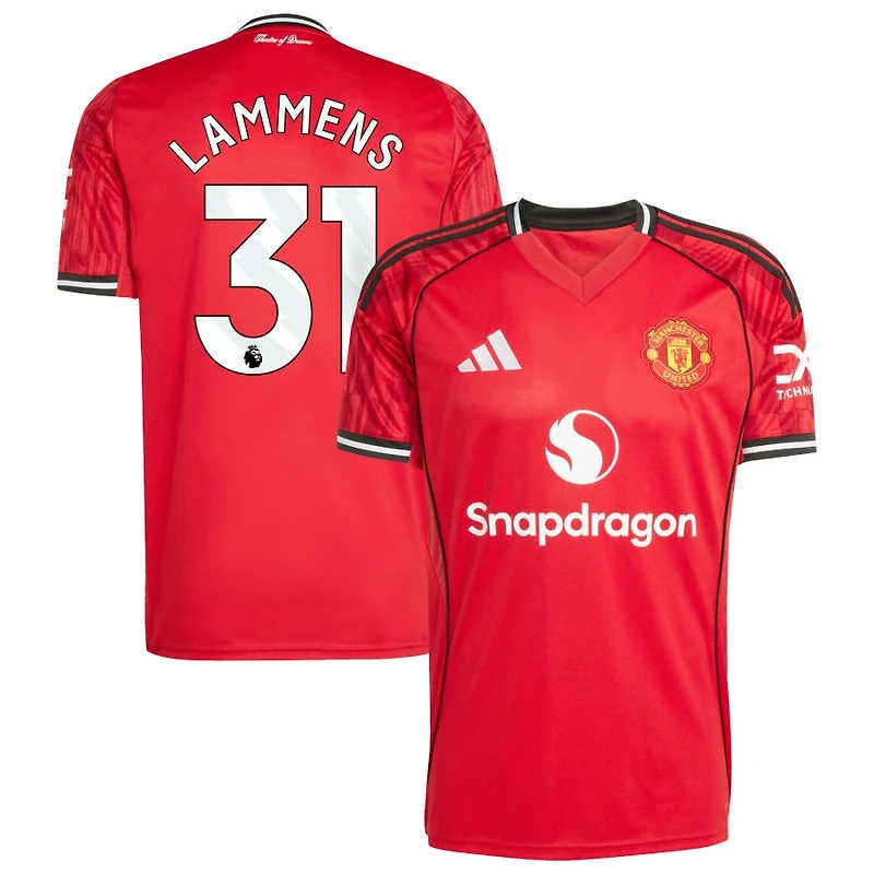 Senne Lammens Men's adidas Red Manchester United Home 2025/26 Custom Replica Jersey