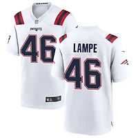 Brock Lampe Men's Nike White New England Patriots Custom Game Jersey