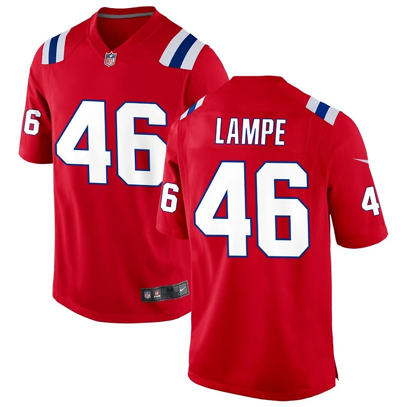 Brock Lampe Men's Nike Red New England Patriots Alternate Custom Jersey