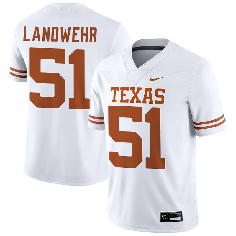 Marshall Landwehr Men's Nike White Texas Longhorns NIL Pick-A-Player Game Jersey