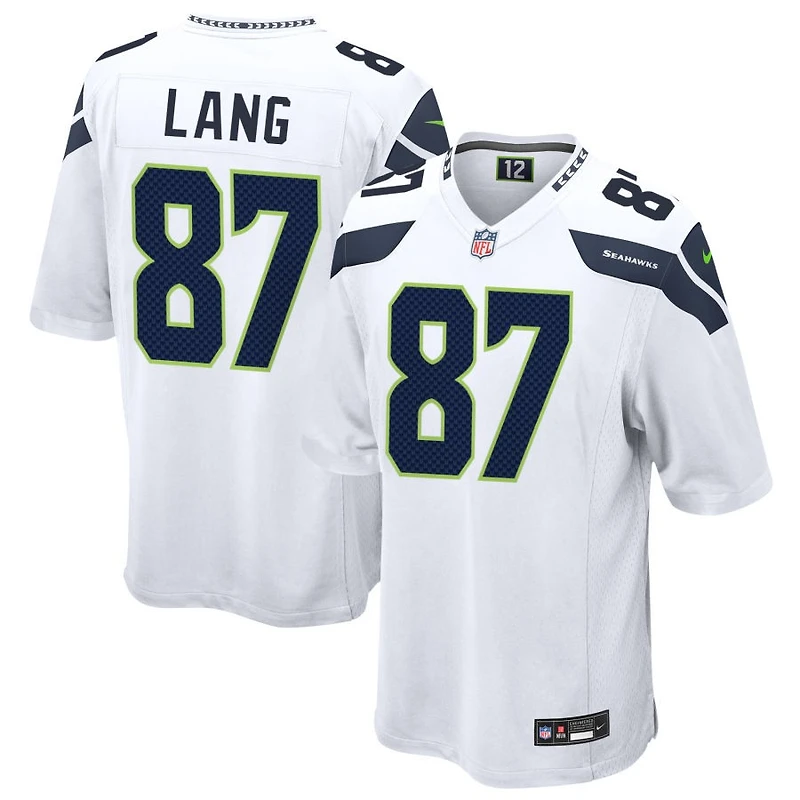 Marshall Lang Men's Nike  White Seattle Seahawks Custom Game Jersey