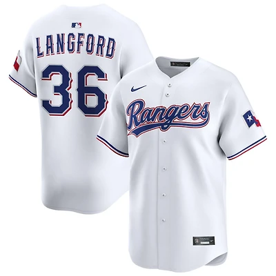 Wyatt Langford Men's Nike White Texas Rangers Home Limited Custom Jersey