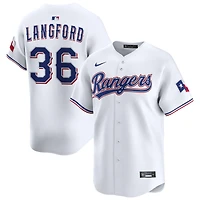 Wyatt Langford Men's Nike White Texas Rangers Home Limited Custom Jersey