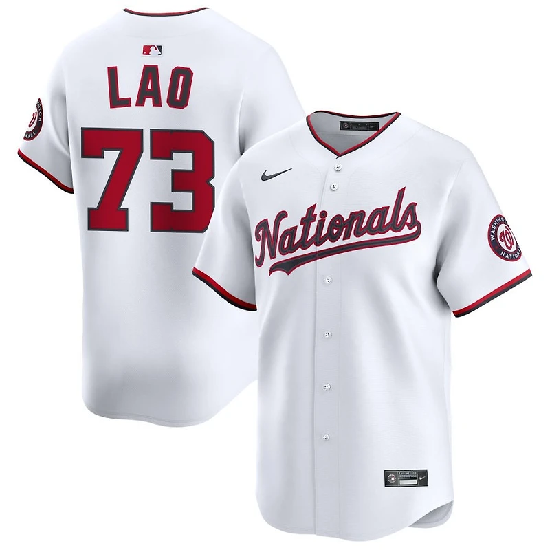 Sauryn Lao Youth Nike  White Washington Nationals Home Custom Limited Jersey