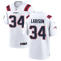 Lan Larison Men's Nike White New England Patriots Custom Game Jersey