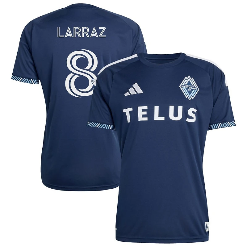 Oliver Larraz Men's adidas  Deep Sea Blue Vancouver Whitecaps FC 2026 The Coastal Jersey Replica Custom Jersey