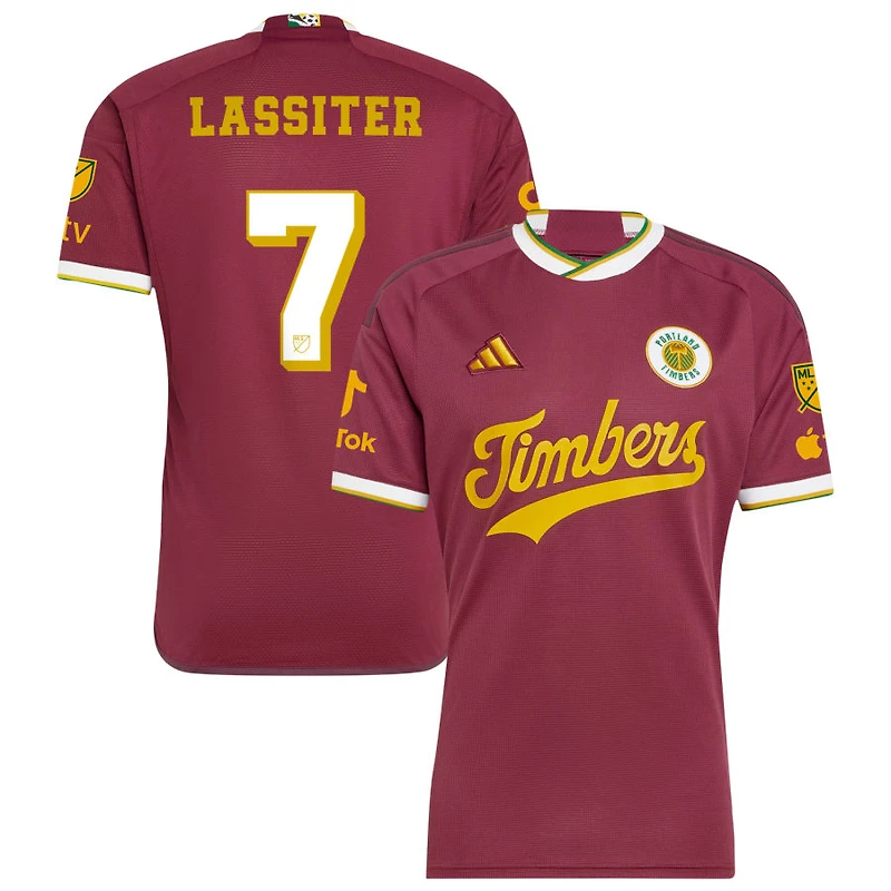 Ariel Lassiter Men's adidas  Red Portland Timbers 2024 Archive Custom Authentic Jersey