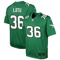 Cameron Latu Youth Nike Kelly Green Philadelphia Eagles Alternate Custom Game Jersey