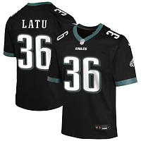 Cameron Latu Youth Nike Black Philadelphia Eagles Alternate Custom Game Jersey