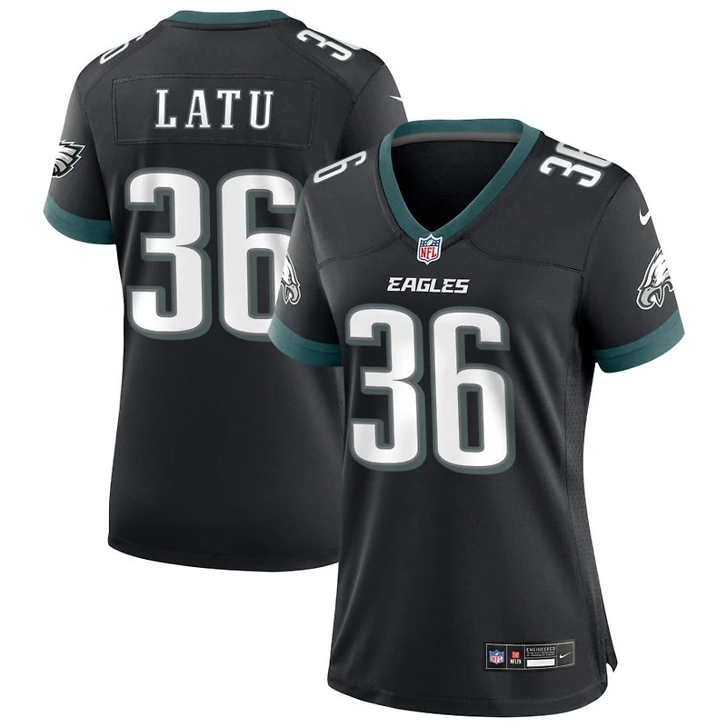 Cameron Latu Women's Nike Black Philadelphia Eagles Alternate Custom Game Jersey