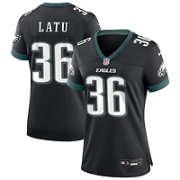 Cameron Latu Women's Nike Black Philadelphia Eagles Alternate Custom Game Jersey