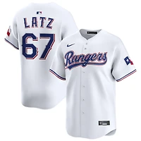 Jacob Latz Men's Nike White Texas Rangers Home Limited Custom Jersey