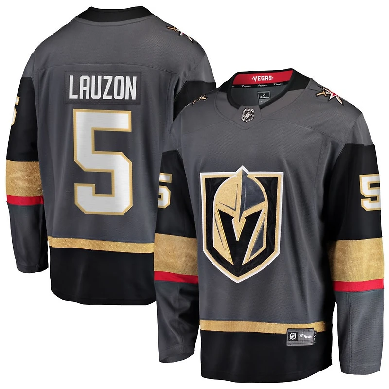 Jeremy Lauzon Men's Fanatics Gray Vegas Golden Knights Alternate Breakaway Custom Jersey