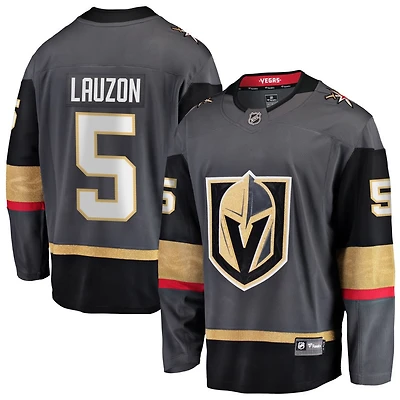 Jeremy Lauzon Men's Fanatics Gray Vegas Golden Knights Alternate Breakaway Custom Jersey