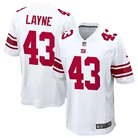 Raheem Layne Men's Nike White New York Giants Custom Game Jersey