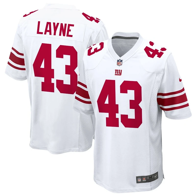 Raheem Layne Men's Nike White New York Giants Custom Game Jersey