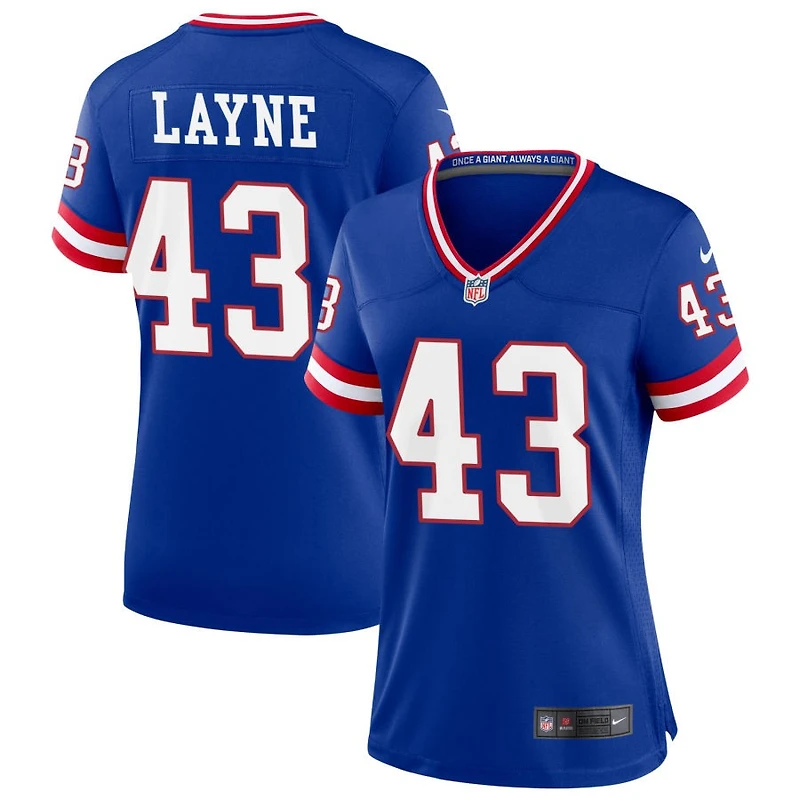 Raheem Layne Women's Nike Royal New York Giants Classic Custom Game Jersey