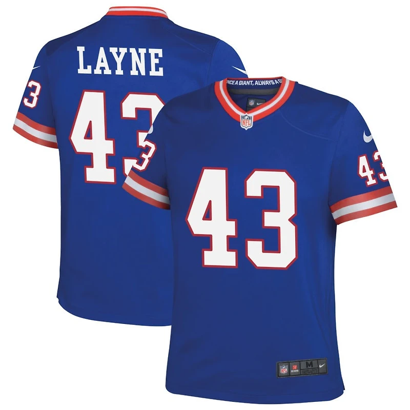 Raheem Layne Youth Nike Royal New York Giants Classic Custom Game Jersey