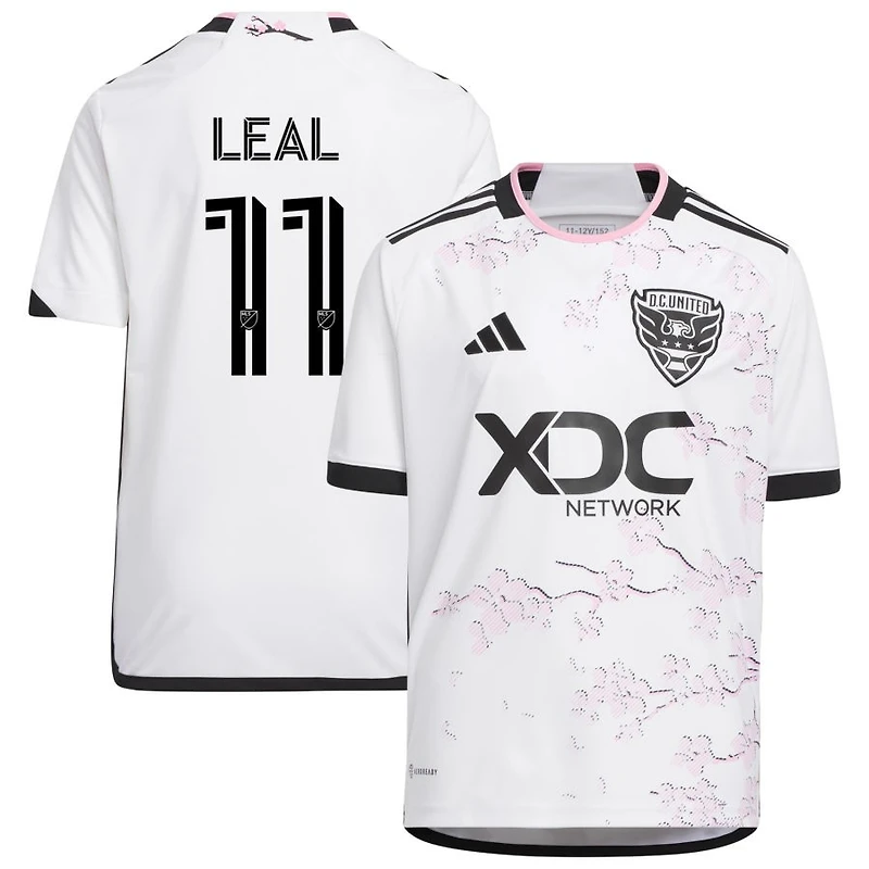Randall Leal Youth adidas White D.C. United 2023 The Cherry Blossom Kit Replica Custom Jersey