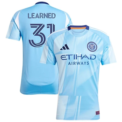 Mac Learned Men's adidas Light Blue New York City FC 2025 The Excelsior Kit Replica Custom Jersey