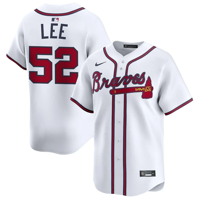 Dylan Lee Men's Nike White Atlanta Braves Home Limited Custom Jersey