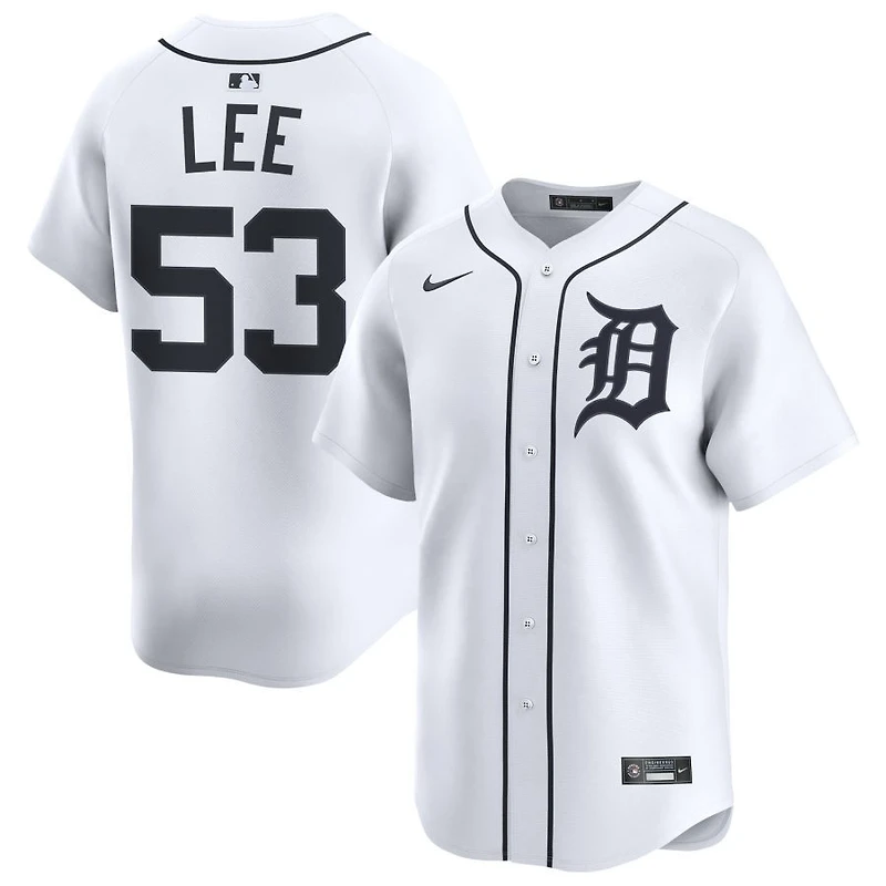 Chase Lee Men's Nike White Detroit Tigers Home Limited Custom Jersey