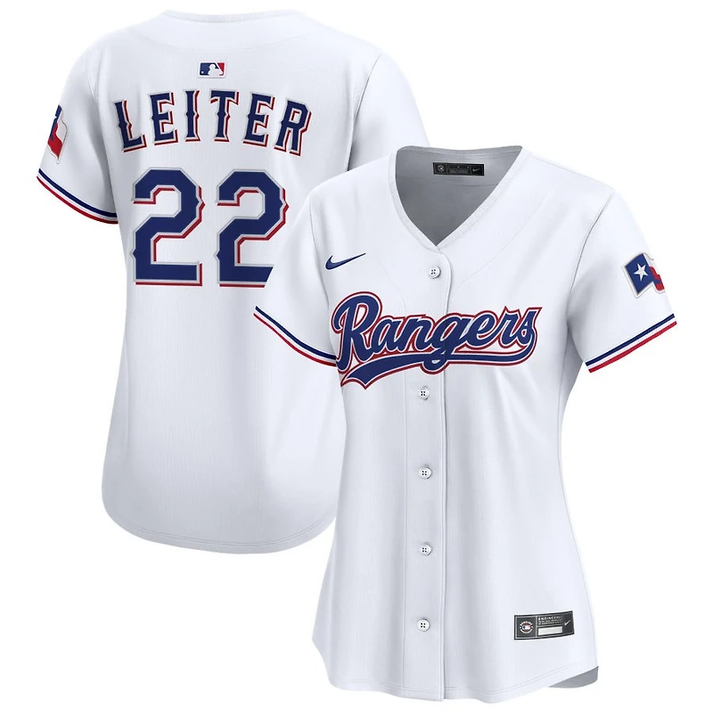 Jack Leiter Women's Nike White Texas Rangers Home Limited Custom Jersey