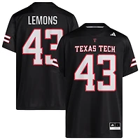 Chris Lemons Men's adidas  Black Texas Tech Red Raiders Alternate Pick-A-Player NIL Replica Football Jersey